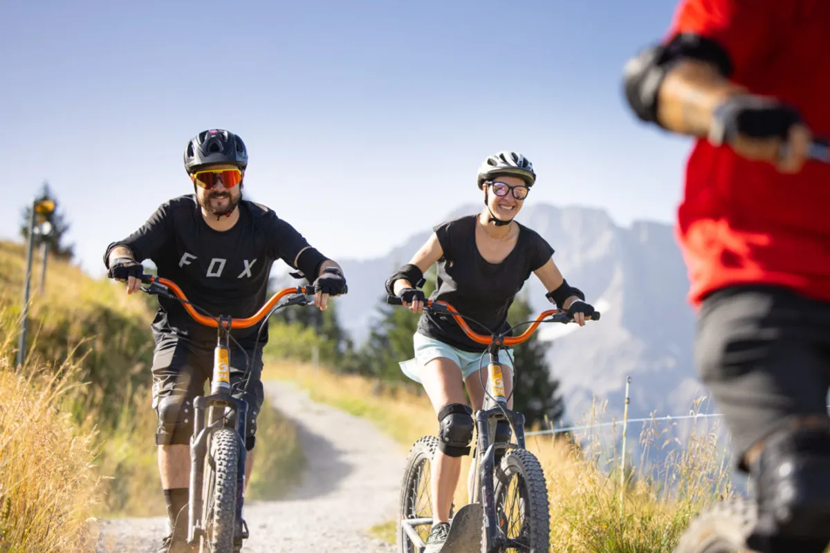 Downhill scooters in Champéry