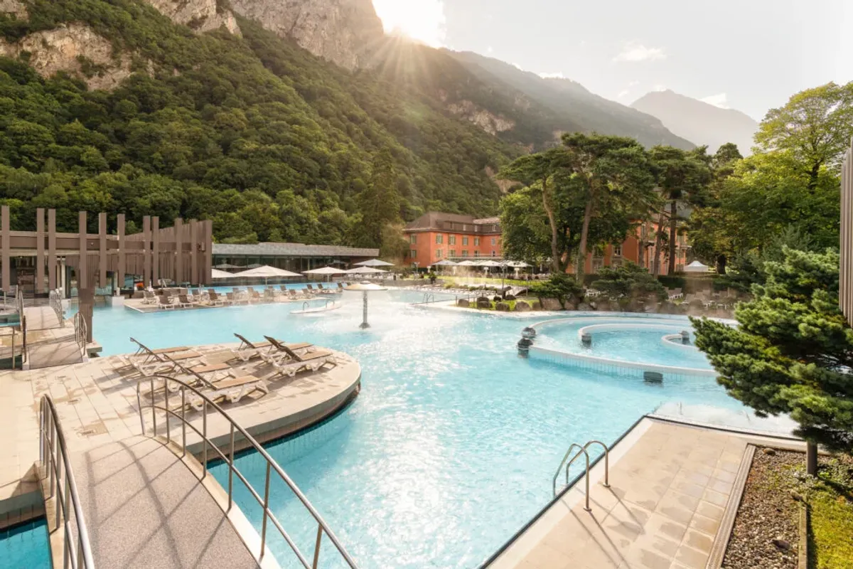 Thermal pools at Les Bains de Lavey